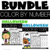 Halloween Color by Number 2 Digit Subtraction with without