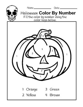 Halloween Color by Number Activity by Family 2 Family Learning Resources