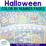 Halloween Color by Number Kindergarten Math Worksheets