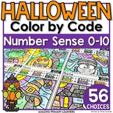 Halloween Color by Number Math Coloring Pages - Worksheet 
