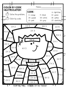 halloween color by number multiplication facts freebie by kelly malloy