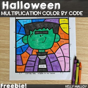 Preview of FREE Halloween Color by Number Multiplication Coloring Pages 3rd 4th 5th Grade