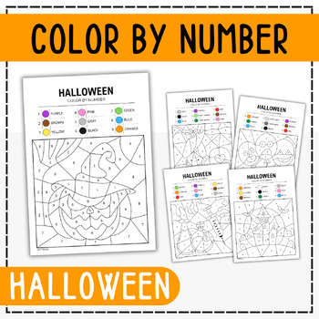 Halloween Color by Number Pages by Verf Design | TPT