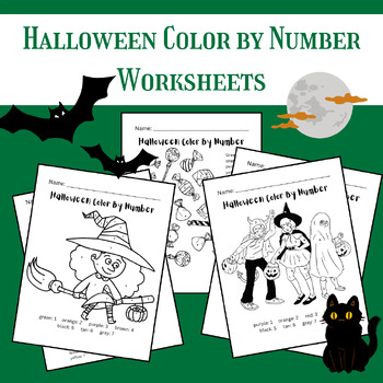 Halloween Color by Number Worksheets by Savvy Science Lab | TPT