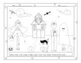 French Halloween activities color by number