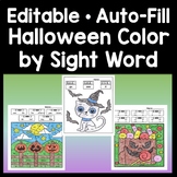 Halloween Color by Sight Word or Code  - Editable with Aut