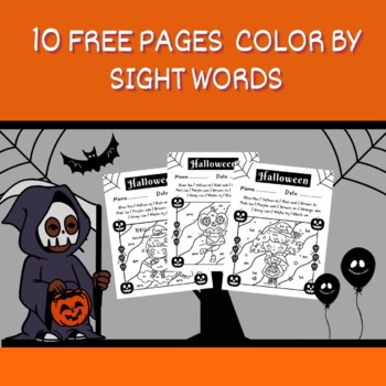Preview of Halloween Color by Sight Words