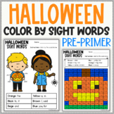 Halloween Color by Sight Word Mystery Pictures - Pre-Prime