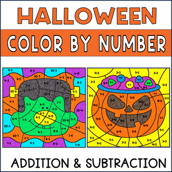 Halloween Color by number Addition and Subtraction Practice - Math ...