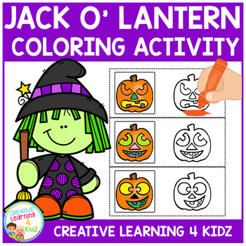 Jack o' Lantern Coloring Activity Halloween by Creative Learning 4 Kidz