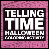 Telling Time 3rd Grade Halloween Coloring Activity - 3.MD.A.1