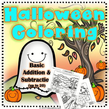 Preview of Halloween Fall Math Coloring Basic Facts: Addition and Subtraction
