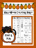 Halloween Coloring Bingo Game & Mini Word Wall