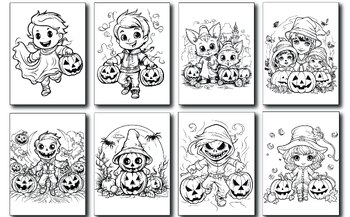 Halloween Coloring Book For Kids & Teens Cute Horror & Spooky