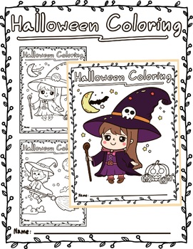 Halloween Coloring Book Worksheets (learn to color) | TPT