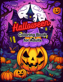 Preview of Halloween Coloring Book for Adults Spooky Stress Relief Adult Activity Book