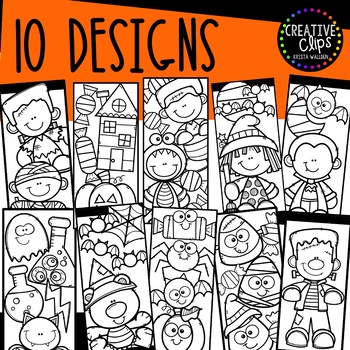 Halloween Coloring Bookmark Graphic by Cleverly Chaotic · Creative