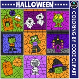 Halloween - Coloring By Code Clip Art Set {Educlips Clipart}