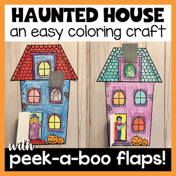 Halloween Coloring Craft - Haunted House with Peekaboo Lift-the-Flaps