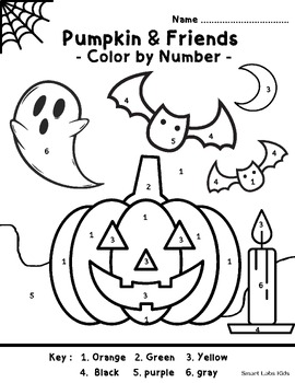 Halloween Coloring FREEBIE-Color-By-Number | Printable Worksheets