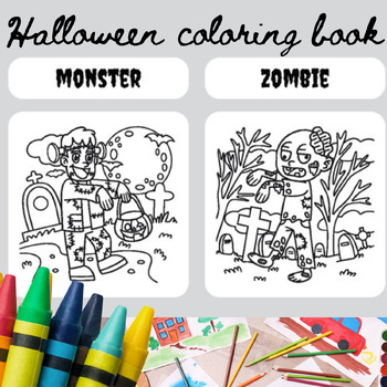 Preview of Halloween Coloring Fun in Black & White, Black & White Boo-tiful Halloween Color
