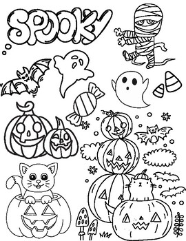 Halloween Coloring Page by Marley Poole | TPT