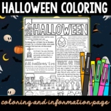 Halloween Graphic Organizer & Coloring Pages - One Pager f