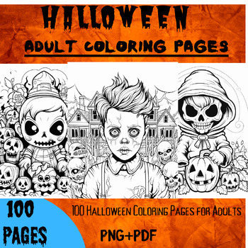 Preview of Halloween Coloring Page, Fall activites , pumpkin activites Printable for Adults