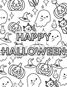 Halloween Coloring Page Printables by Lauren Anderson | TPT