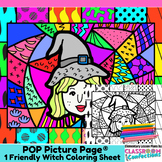 Halloween Coloring Page Witch Halloween Pop Art Coloring A