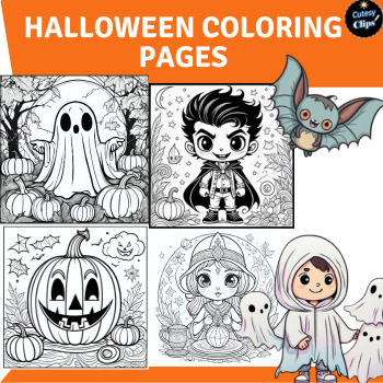 Halloween Coloring Pages!!! by Cutesy Clips | TPT