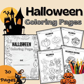 Halloween Coloring Pages by Nuknik Panadda | TPT