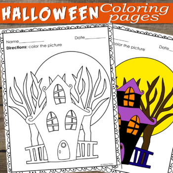 Halloween Coloring Pages by Valerie Fabre | TPT