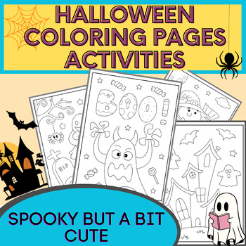 Halloween Coloring Pages Activities (Spooky but so Cute) Worksheets