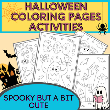 Preview of Halloween Coloring Pages Activities (Spooky but so Cute) Worksheets