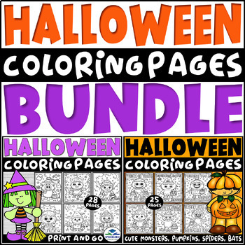 Preview of Halloween Coloring Pages Bundle