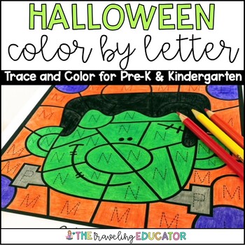 Preview of Halloween Coloring Pages | Color By Letter Worksheets