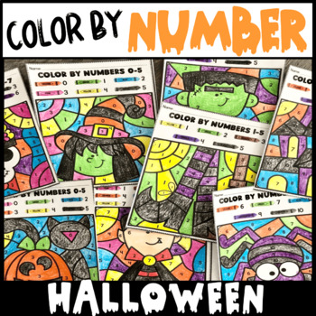 Preview of Halloween Coloring Pages | Color by Number | Numbers 0-10 Recognition