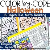 Halloween Coloring Pages Color by Number Sheet Reading Mat