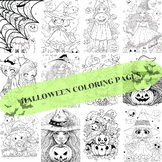 Halloween Coloring Pages Cute Cartoon Characters