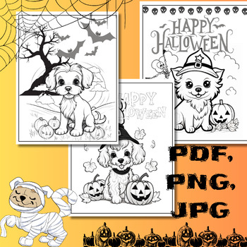 Halloween Coloring Pages /Ghost Dog Halloween by Little Zunshine