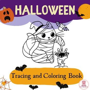 Preview of Halloween Coloring Pages | Halloween Activities | Tracing and Coloring