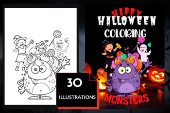 Preview of Halloween Coloring Pages | Happy Monsters