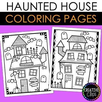 Halloween Coloring Pages: Haunted House Coloring Pages | TpT