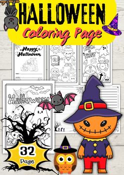 Preview of Halloween Coloring Pages {Made by Creative Clips Clipart}