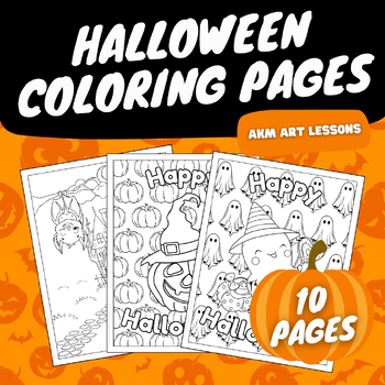Preview of Halloween Coloring Pages - October Coloring Book - Pumpkin Coloring Sheets