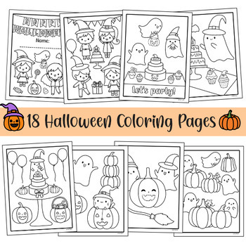 Halloween Coloring Pages [by Soft Pastel] by Soft Pastel | TPT