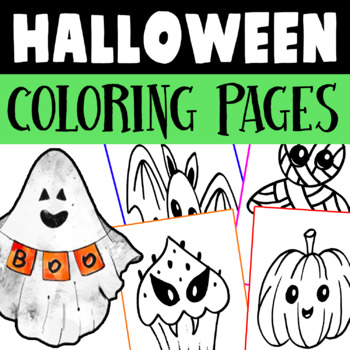 Halloween Coloring Pages no prep, spooky October coloring worksheets ...
