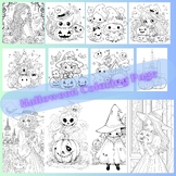 Halloween Coloring Pages, pretty and cute cartoon art.