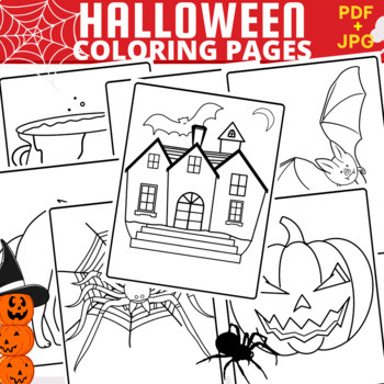Halloween Coloring Pictures for Kids by FunnyArti | TPT